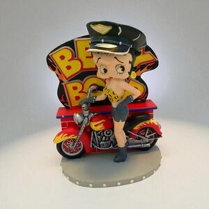 Betty Boop Biker Figurine Red Motorcycle Collectible Memorabilia